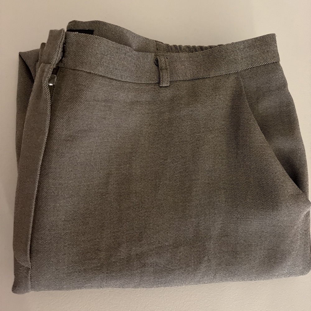 Alfani Women's Plus Gray Dress Pants Flat Front Lined Zip Polyester Lyocell 18W